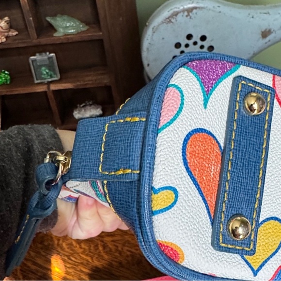 Dooney & Bourke Blue Heart Print Satchel - Picture 4 of 6